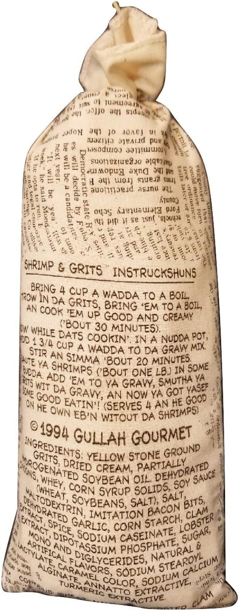 Gullah Gourmet Shrimp and Grits - Mix 2 /11 oz W/ SC Magnet - Contains Fresh Yellow Stone Ground Grits w/ a Gravey Sauce Packet - Enjoy this Charleston South Carolina Mixture Makes a Meal for 4 (2pk)