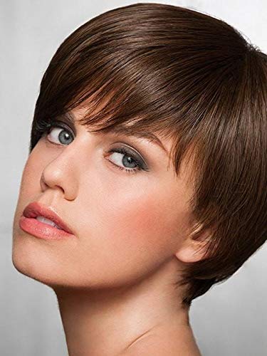 Short and Sleek Wig Color Rooted Ginger Blonde - Med Golden Blond SS25 - Hairdo Wigs 4.5" Length Boy Cut Shattered Bangs Tru2Life Heat Friendly Synthetic