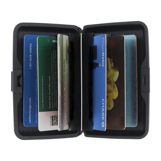 ScanSafe Security Wallet RFID Blocking Hard Shell Card Holder - Black