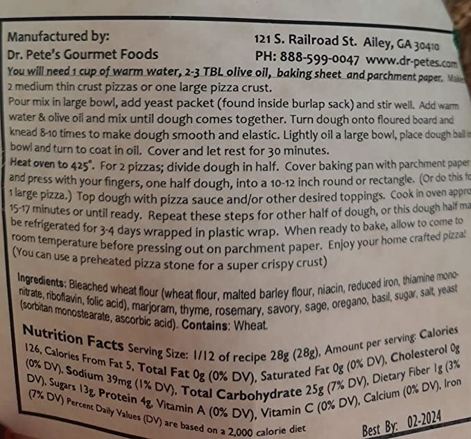 Dr. Pete's Italian Herb Pizza Dough Mix