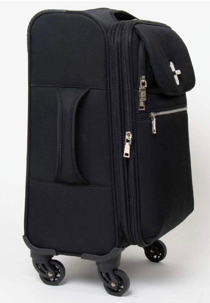 Simply Noelle Black Nylon Rolling Suitcase