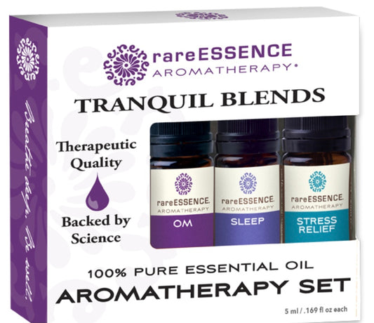 RareEssence - Tranquil Blends Trio- Stress Relief, Sleep, OM 5ML