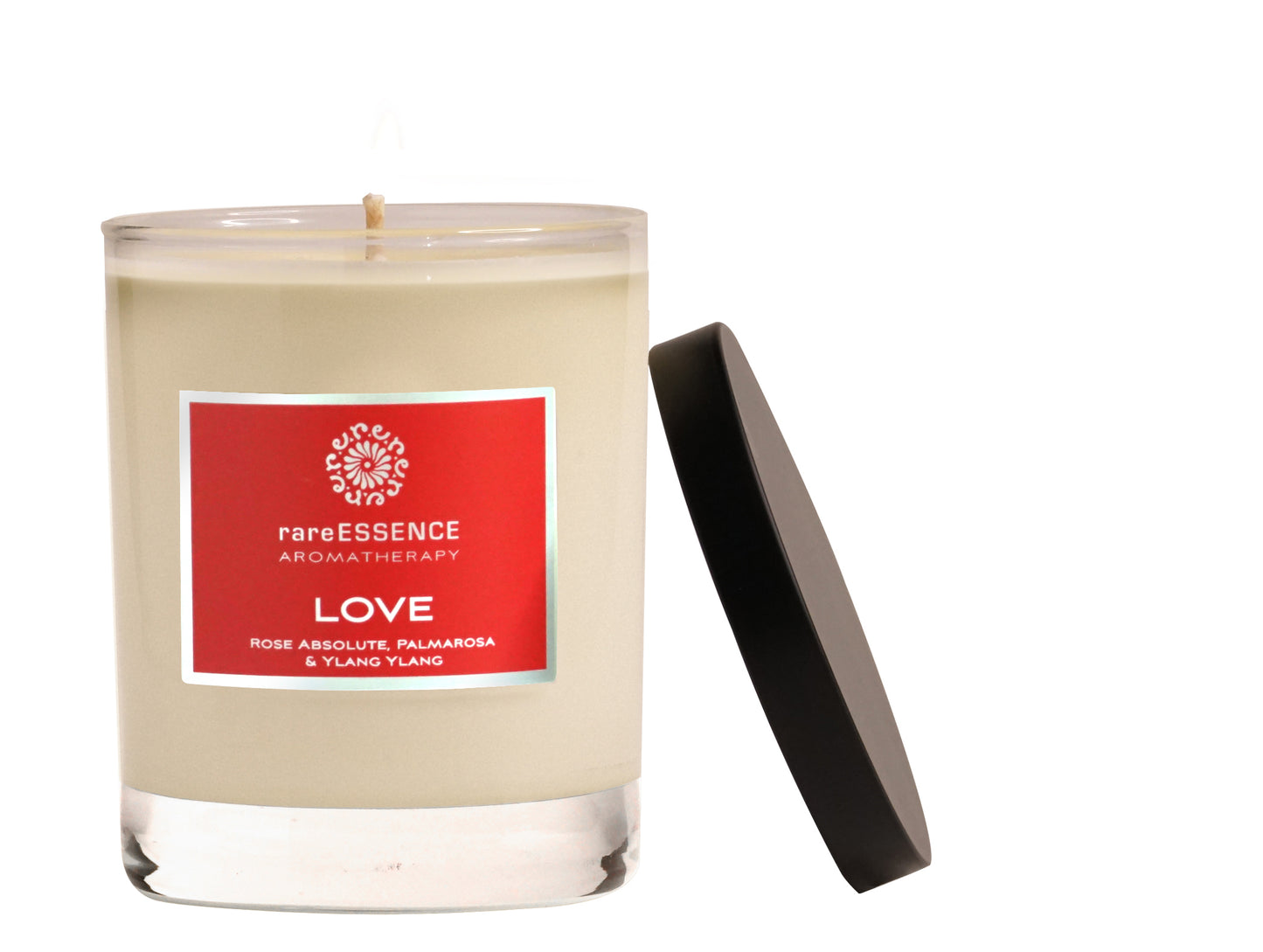 rareEssence - Aromatherapy Spa Candle - LOVE- NEW ( Rose Absolute, Palmarosa & Ylang Ylang ) 6 OZ
