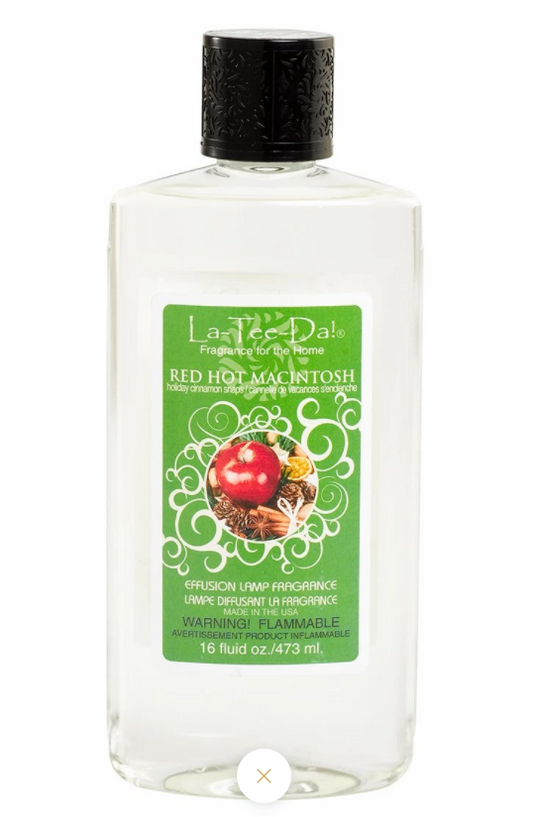 La-Tee-Da- Effusion Fragrance Lamp Refill - Red Hot Macintosh - 16 FL OZ