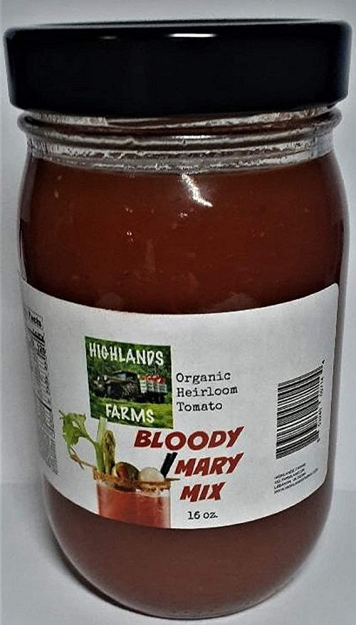 Highlands Farms Bloody Mary Mix - 16 OZ - Made with Organic Heirloom Tomatoes