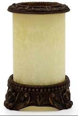 La-Tee-Da Rich Wood Textured Taupe Glass AromaLume Fragrance Generator