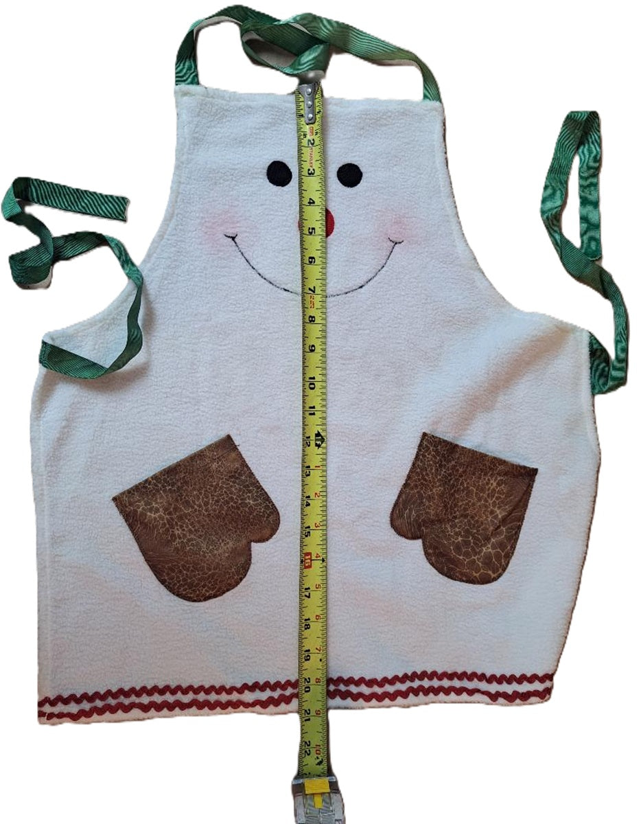 Elf Helper -Childs Apron -Snowman & Gingerbread Man Pockets
