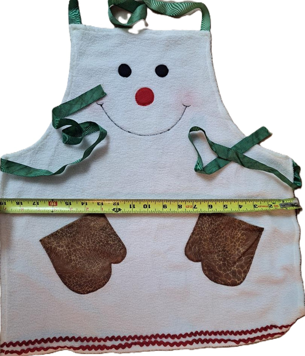 Elf Helper -Childs Apron -Snowman & Gingerbread Man Pockets