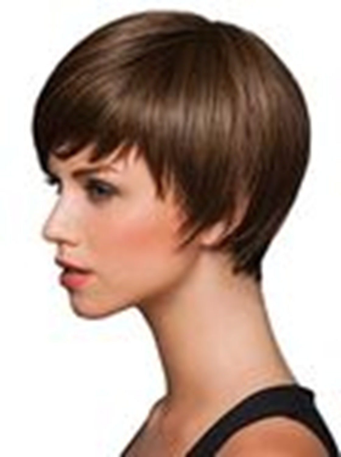 HairDo Short and Sleek Wig Color R829S Glazed Hazelnut Wigs 4.5" Length Boy Cut Shattered Bangs Tru2Life Heat Friendly Synthetic
