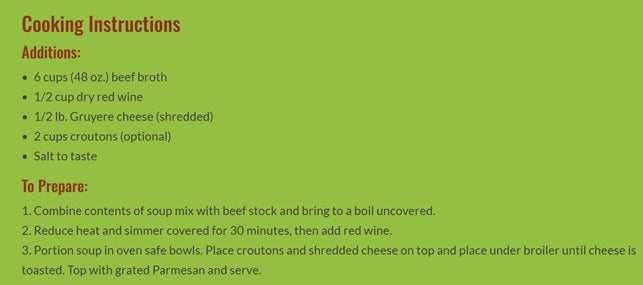 Cooke Tavern Soups Voila French Onion Soup Mix, Gluten Free, 2 Quarts