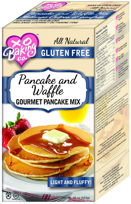 XO Baking Pancake and Waffle Gourmet Mix – Gluten Free Pancake and Waffle Mix – Light Fluffy Hotcakes and Waffles (16oz)