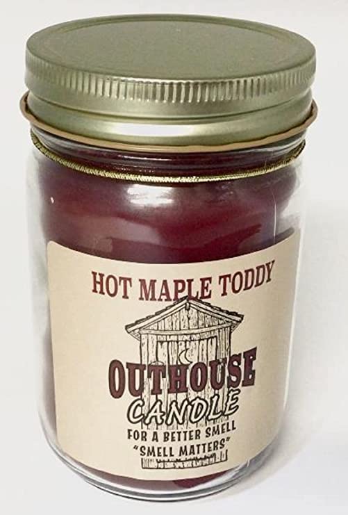 Outhouse / Mooneshine Candles - Hot maple Toddy Fragrance -12 Ounce Jar - "Smell Matters"