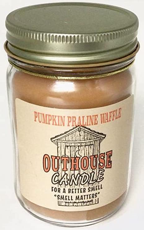 Outhouse / Mooneshine Candles - Pumpkin Praline Waffle Fragrance -12 Ounce Jar - "Smell Matters"