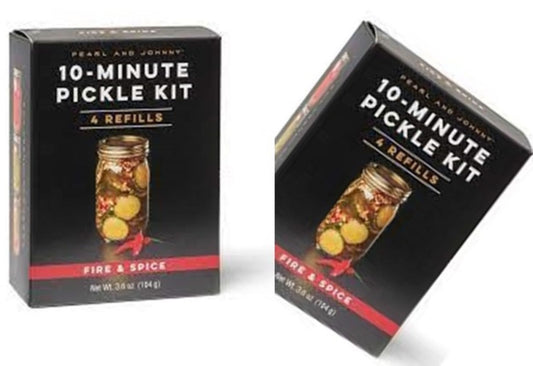 Pearl & Johnny 10-Minute Pickle Kit, (Fire & Spice - 2 Pack Offer) 4 Refills in each package
