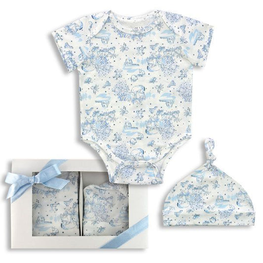 Harry & Violet - 2-Piece Boy's Layette Box Set- Cap & Bodysuit