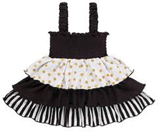 Ganz Baby Sundress 6-12 Months - Black White & Gold