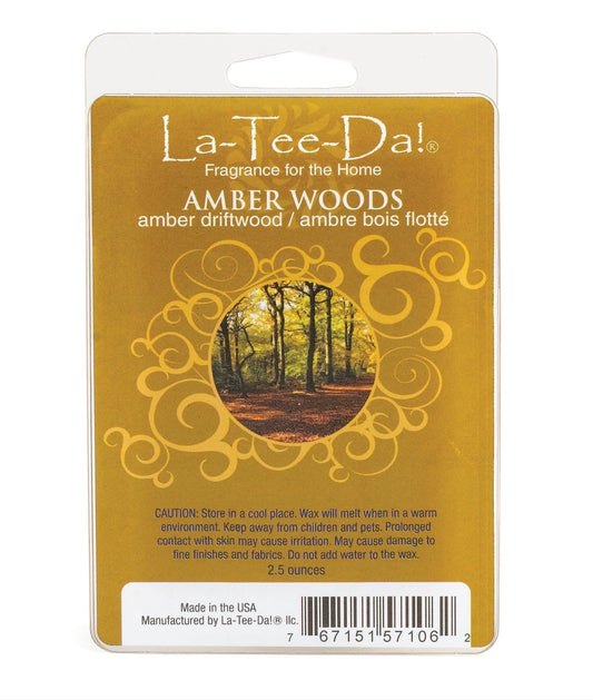 LA-TEE-DA! - WAX MELT - AMBER WOODS - AMBER DRIFTWOOD - 2.5 OZ