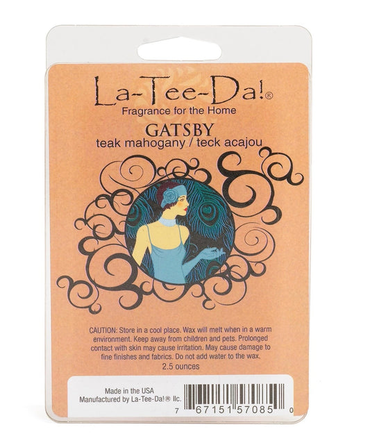 LA-TEE-DA! - WAX MELT - GATSBY - TEAK MAHOGANY - 2.5 OZ